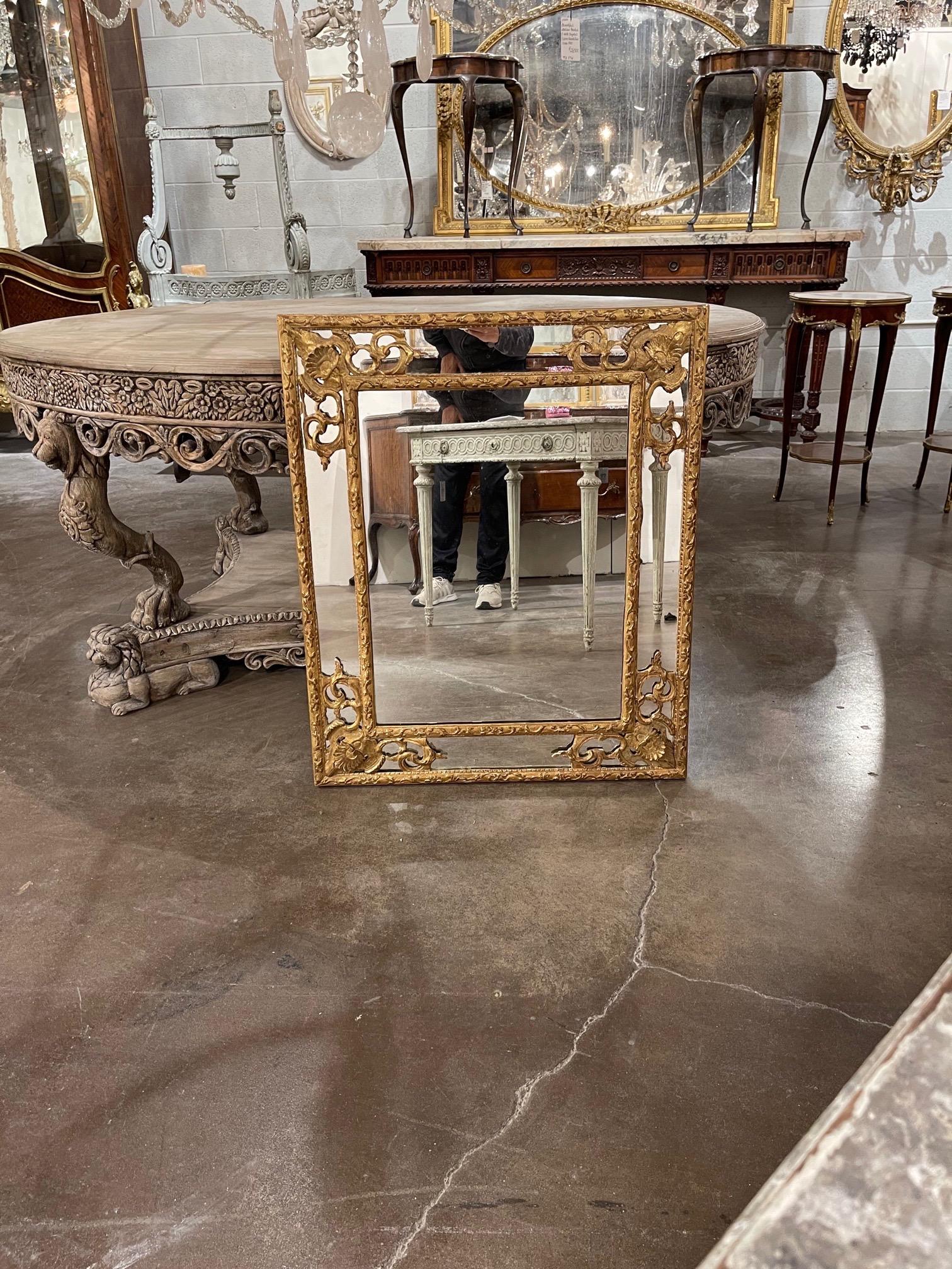 18th Century Italian Carved and Giltwood Mirror 2