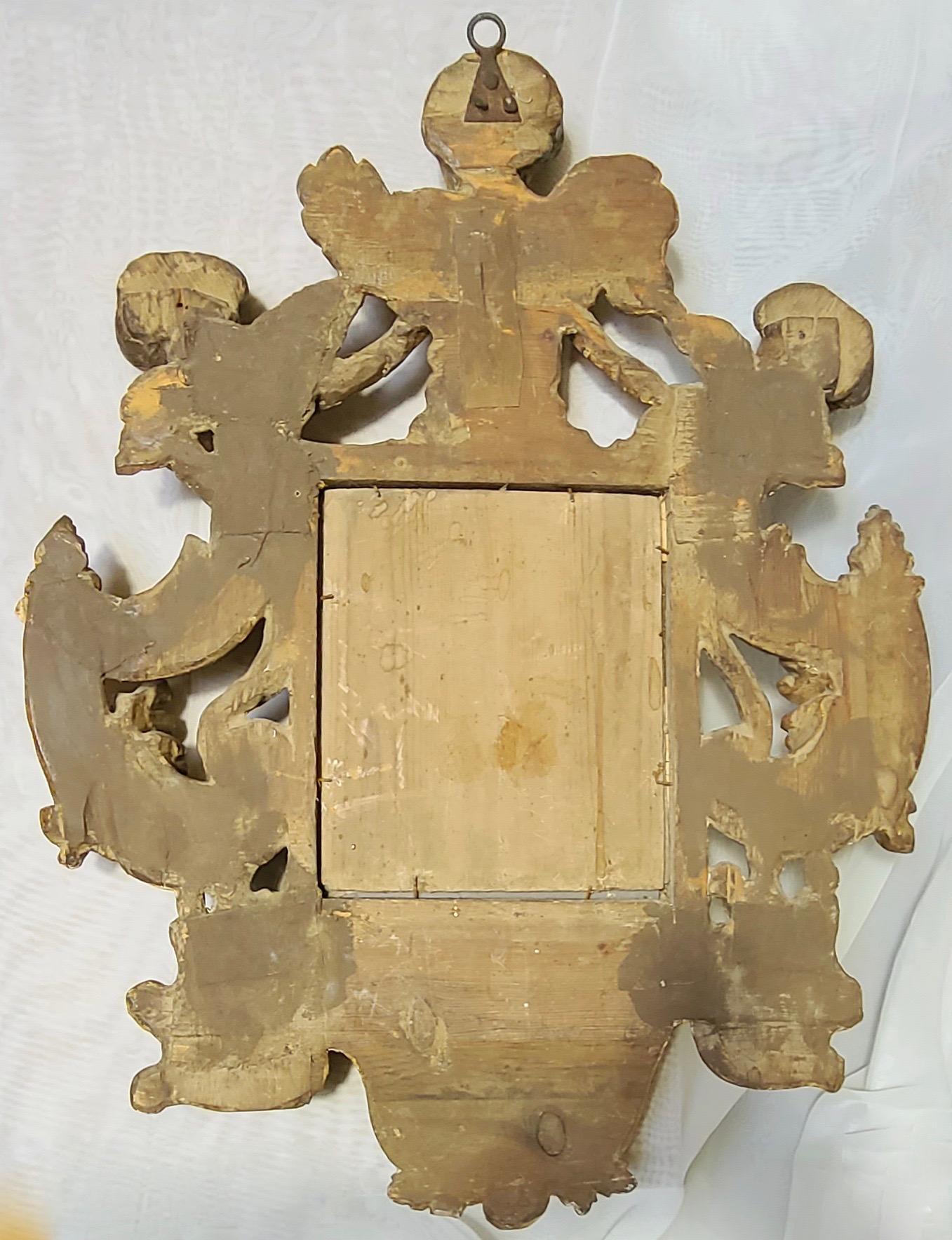 18th Century Italian Carved and Gilt Wood Mirror 1