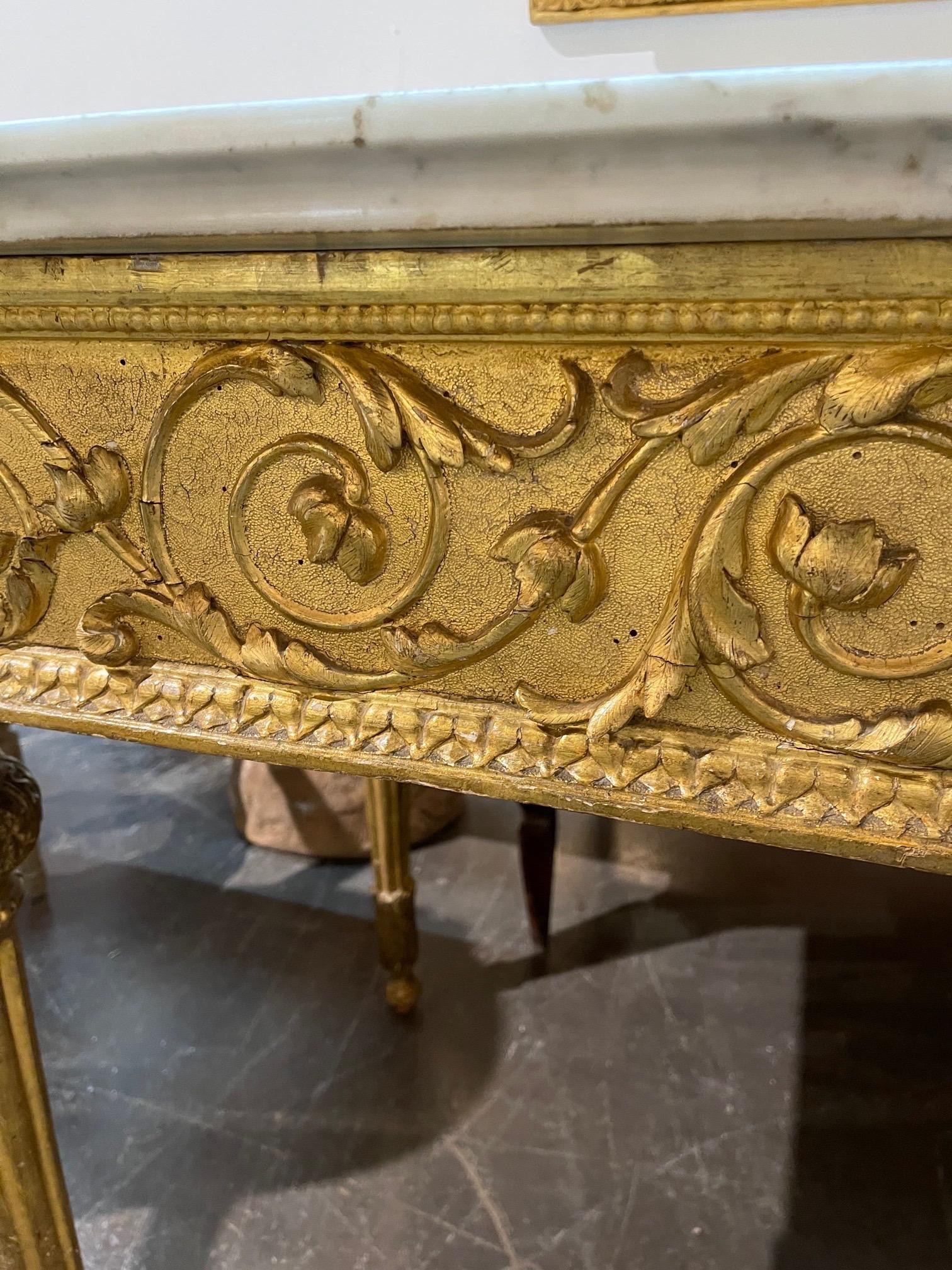 18th Century Italian Carved and Giltwood Console 1