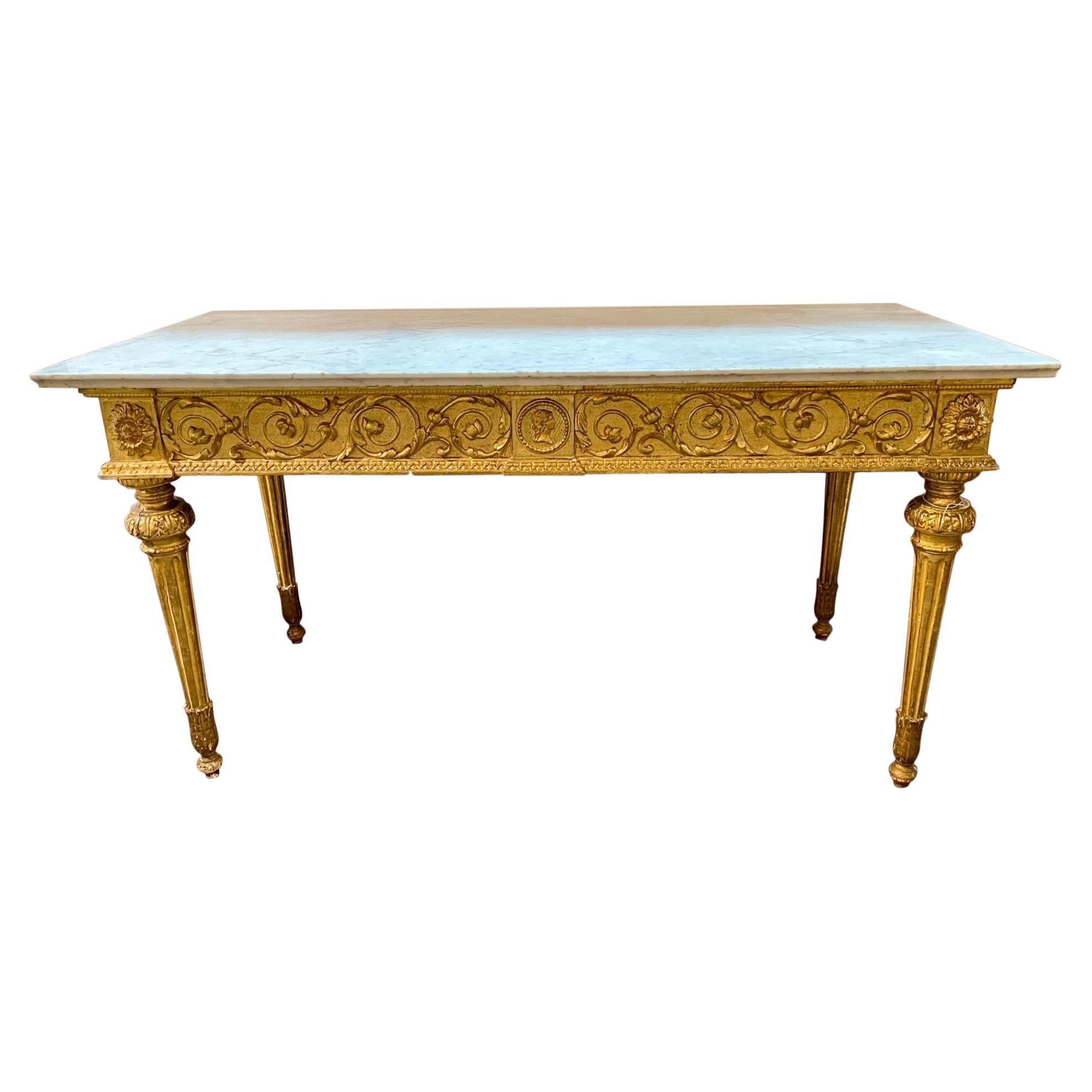 18th Century Italian Carved and Giltwood Console