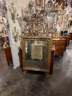 18th Century Italian Carved and Giltwood Mirror