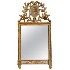 18th Century Italian Carved and Parcel Gilt Neoclassical Mirror