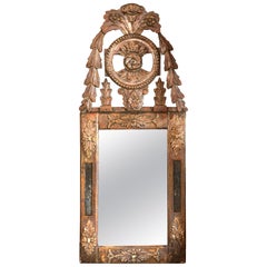 18th Century Italian Carved and Polychrome Mirror