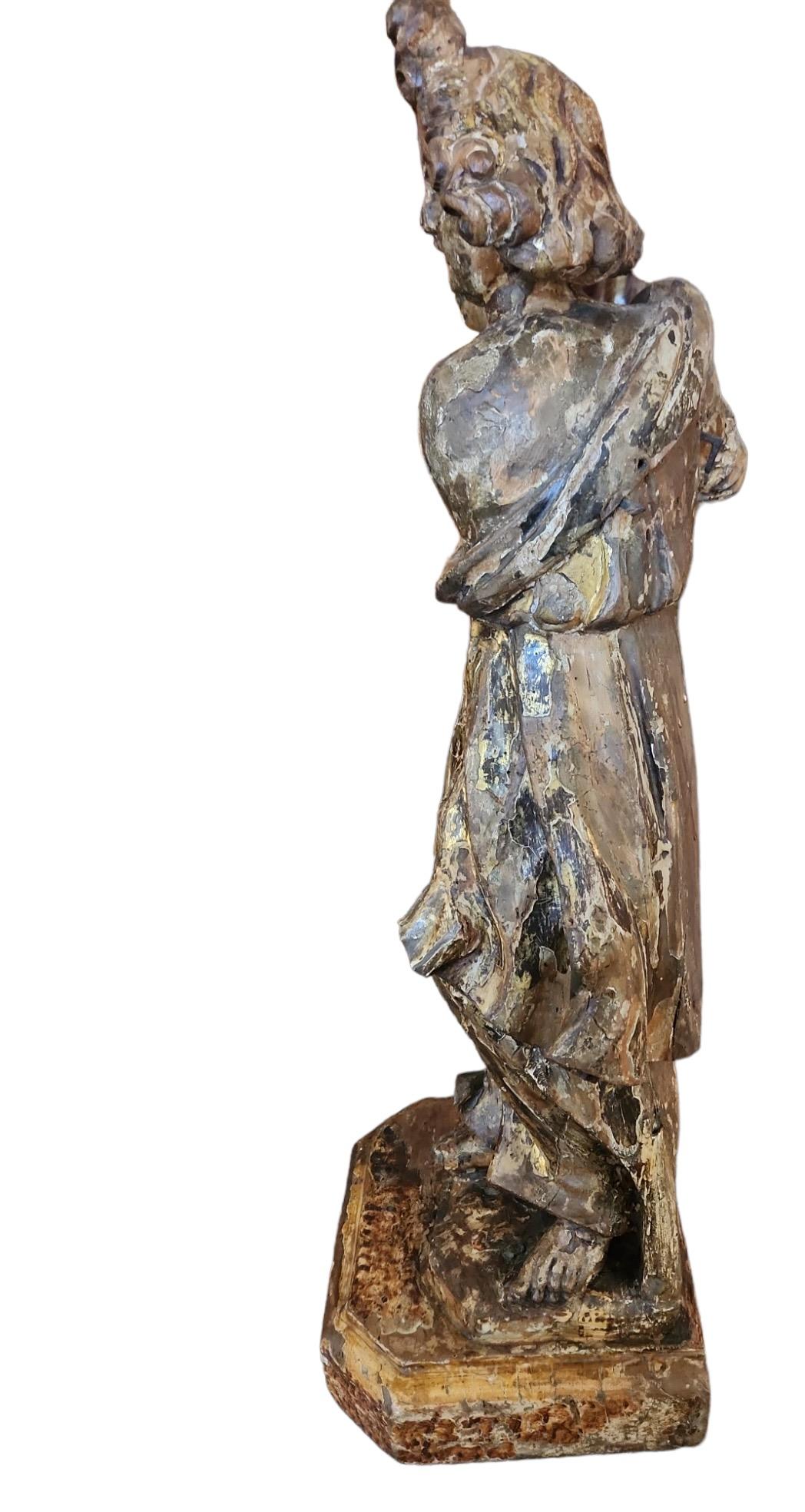 18th Century and Earlier 18th Century Italian Carved Figure For Sale