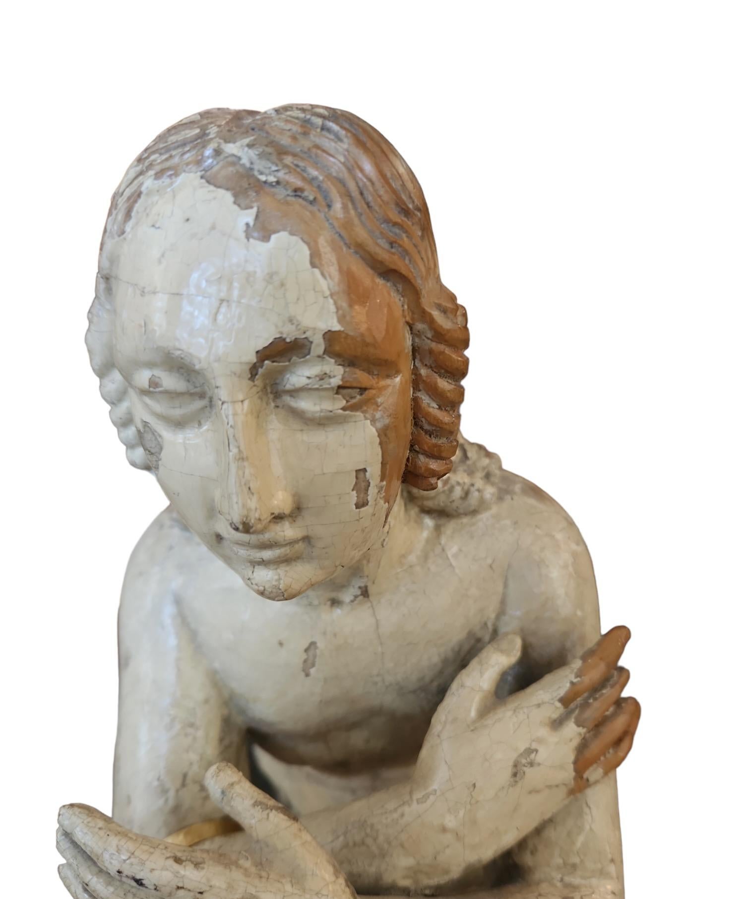 Figura tallada italiana del siglo XVIII siglo XVIII y antes en venta