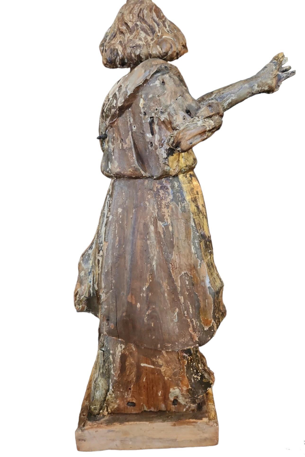 Figura tallada italiana del siglo XVIII Madera en venta
