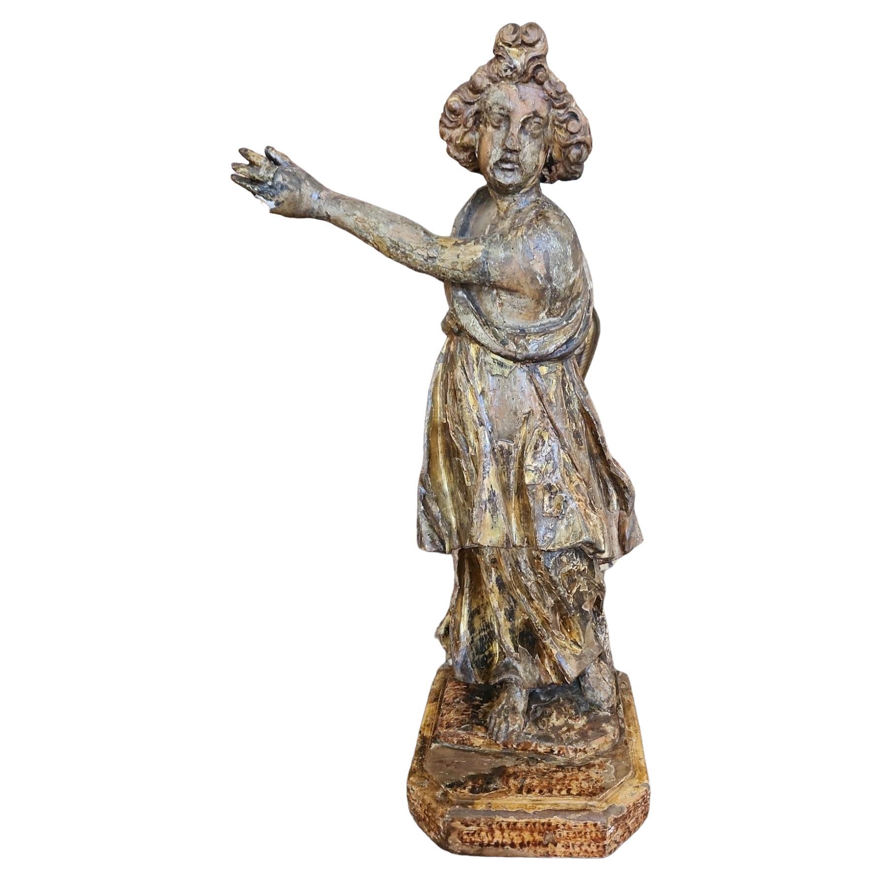 Figure italienne sculptée du 18e siècle en vente