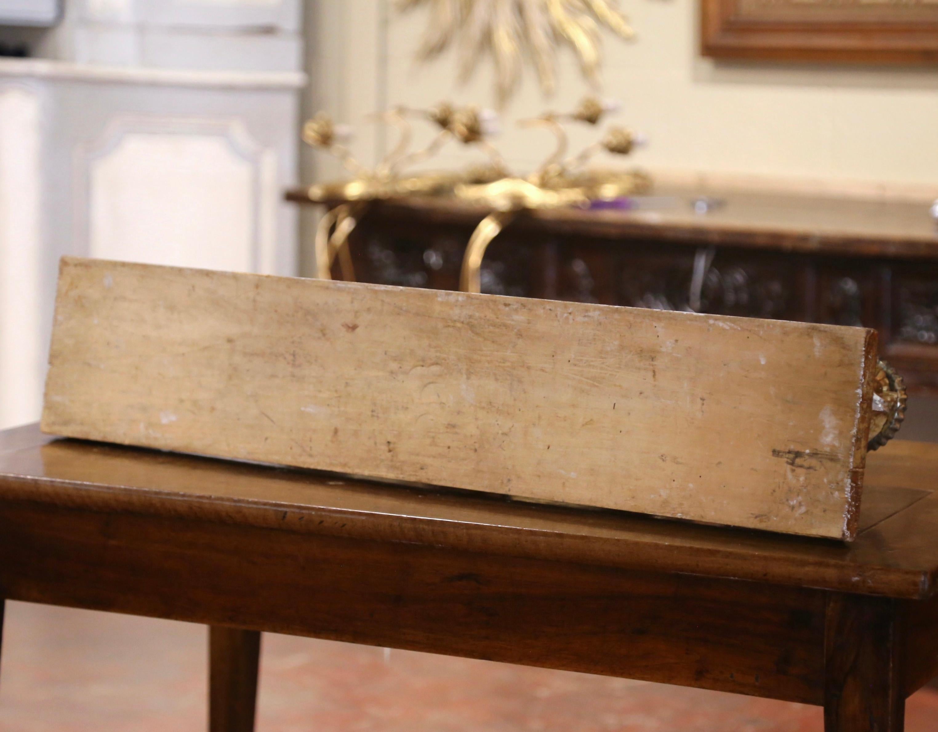 18th Century Italian Carved Gilt Table Candelabra with Hand Painted Fleur-de-Lys 8