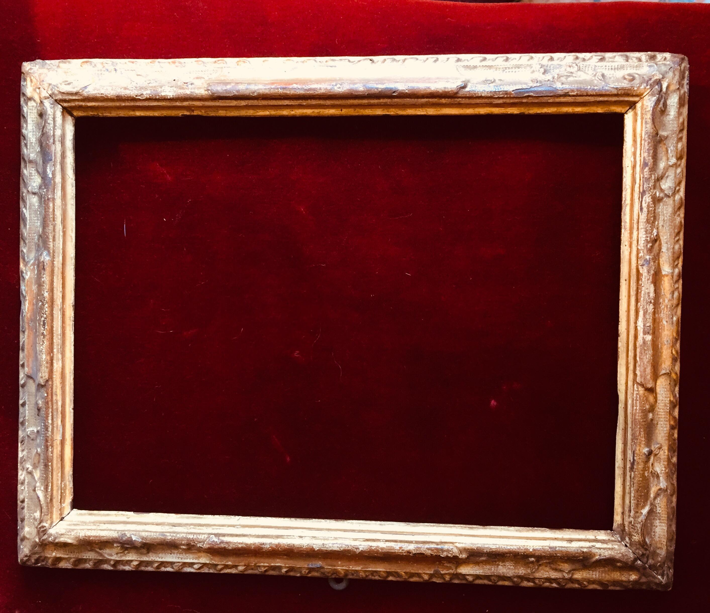 Fir 18th Century Italian Carved Giltwood Frame