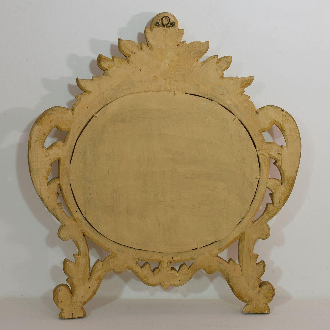 Miroir baroque italien en bois doré sculpté du XVIIIe siècle en vente 8