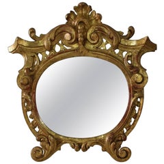 18th Century, Italian Carved Giltwood Baroque Mirror