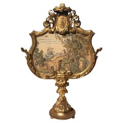18th Century Italian Carved Giltwood Fireplace Screen