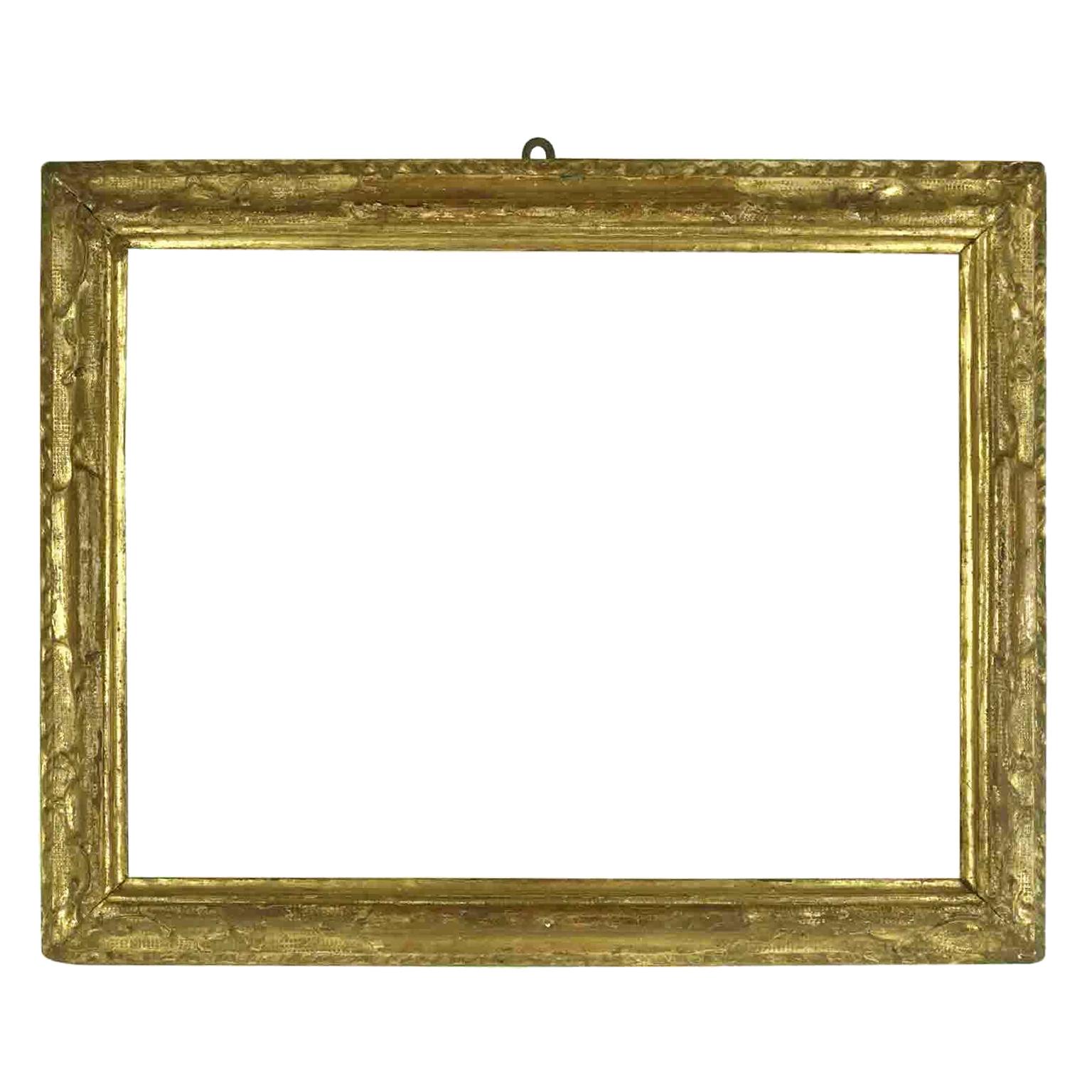 18th Century Italian Carved Giltwood Frame