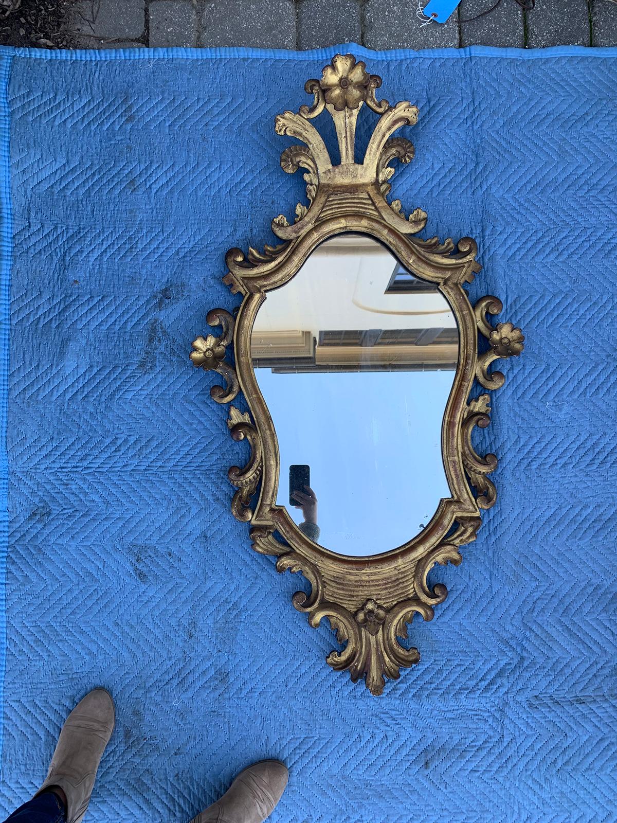 18th century Italian carved giltwood mirror.