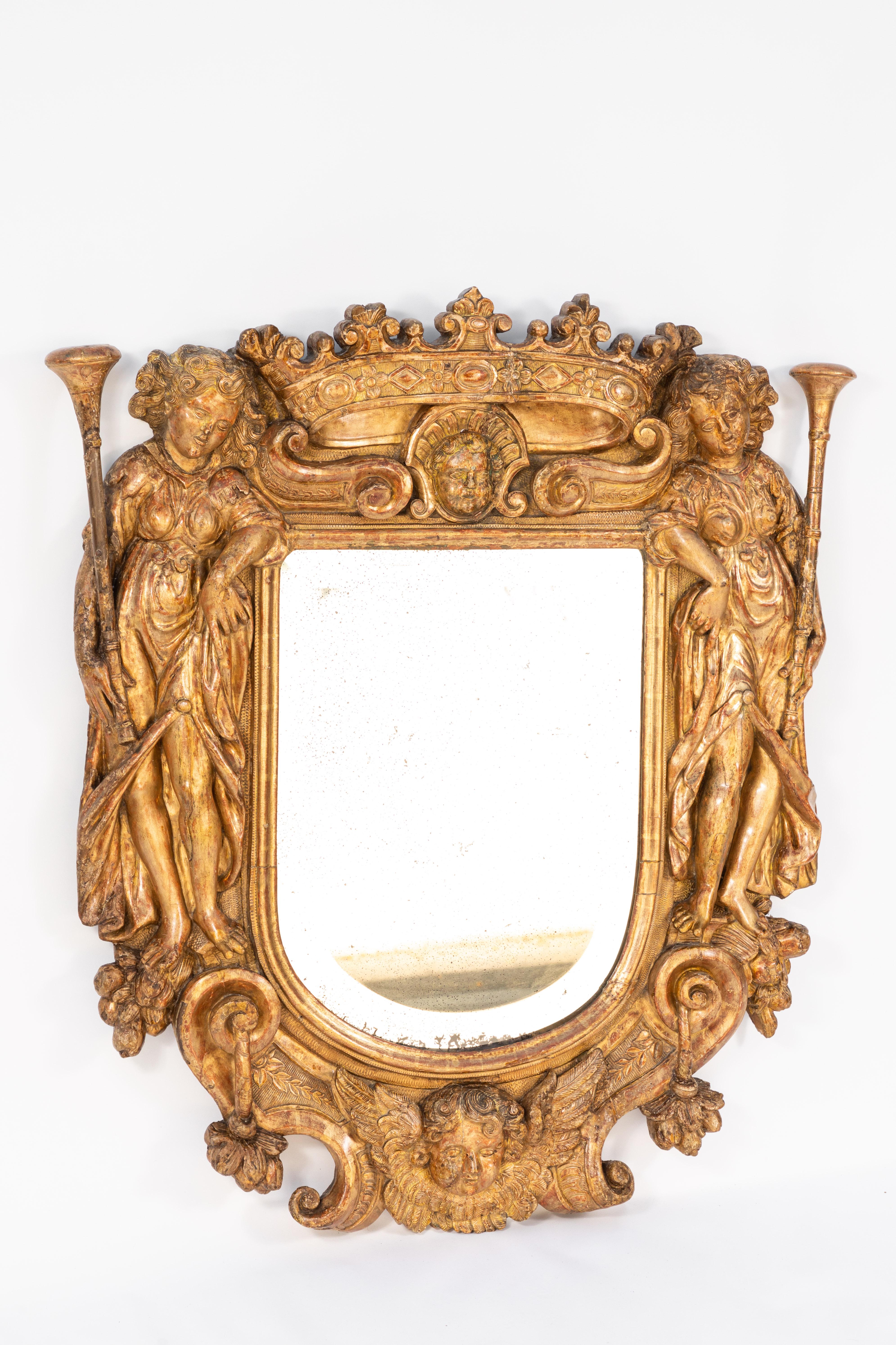 18th Century Italian Carved Giltwood Mirror 2