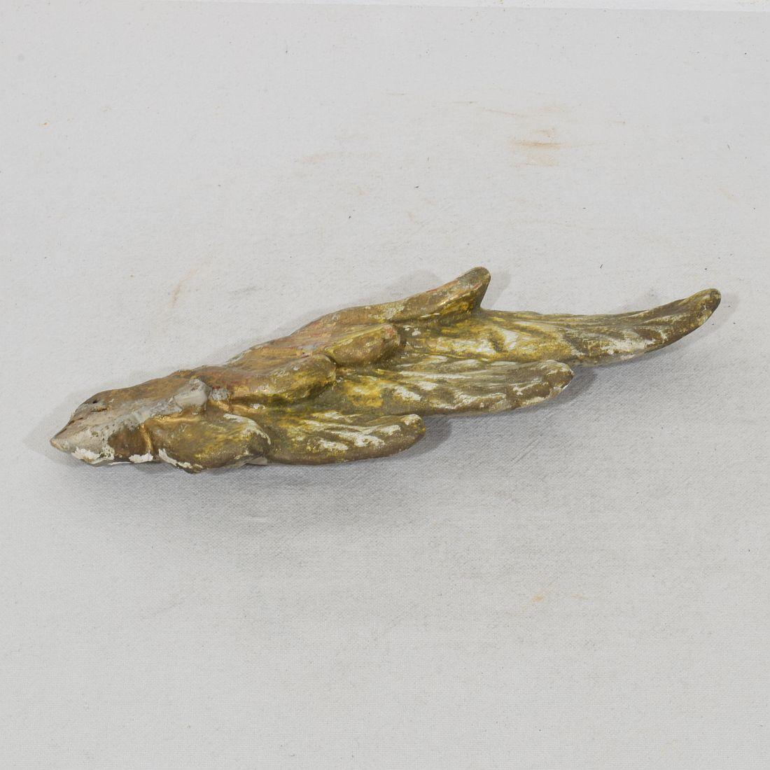 Ala di angelo barocco in legno dorato intagliato del XVIII secolo in vendita 4