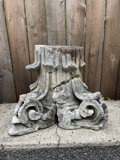 18th Century Italian Carved Limestone Corinthian Capital