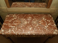 18th Century Italian Carved, Painted and Gilded Console, Sicilian Marble Top