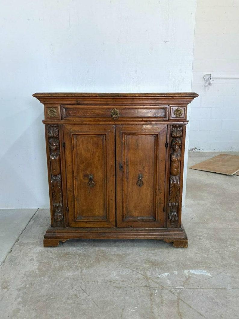 18th Century and Earlier 18th Century Italian Carved Walnut Cabinet For Sale