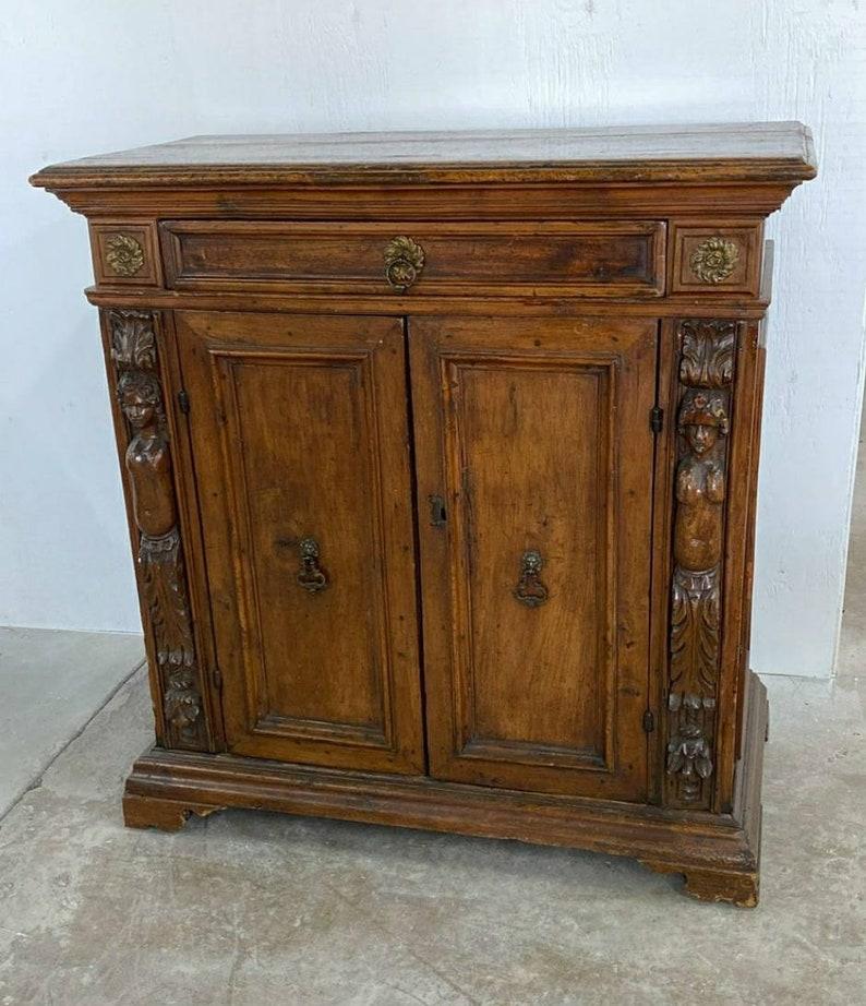 Ormolu 18th Century Italian Carved Walnut Cabinet For Sale