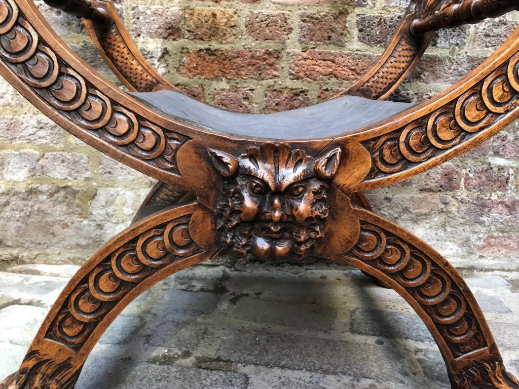 18th Century and Earlier 18th Century Italian Carved Walnut Stool For Sale
