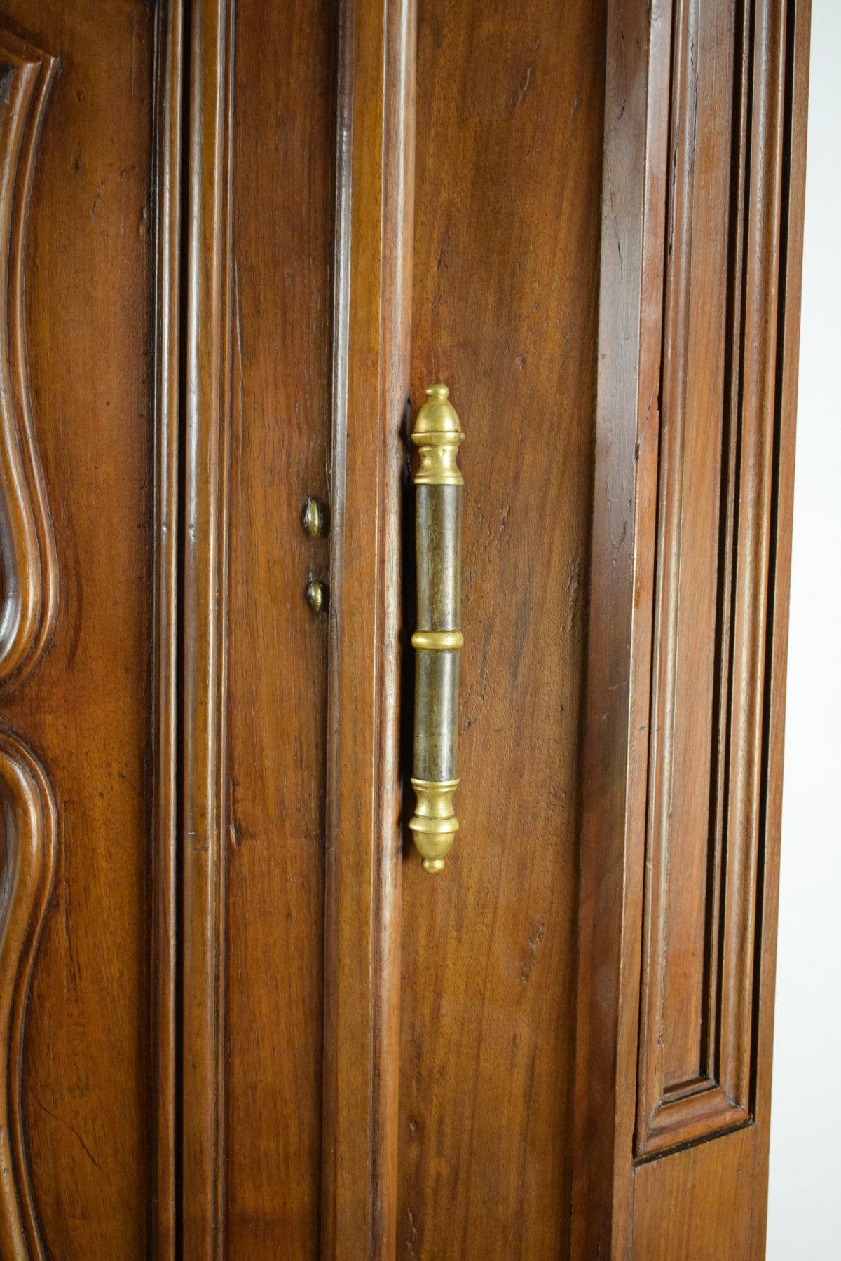 Baroque 18th Century Italian Carved Walnut Wood Wardrobe 