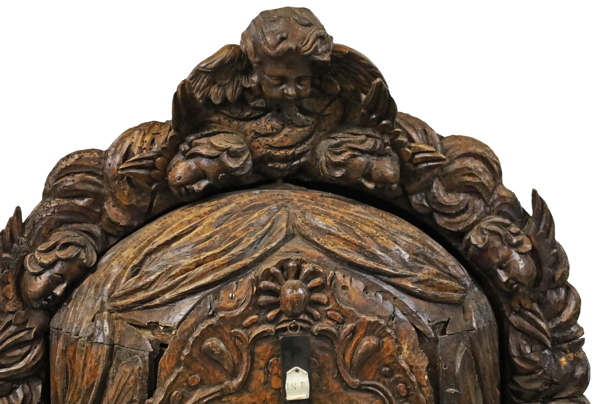 18th Century Italian Carved Wood Tabernacle Cabinet Barroco en venta