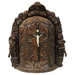 18th Century Italian Carved Wood Tabernacle Cabinet