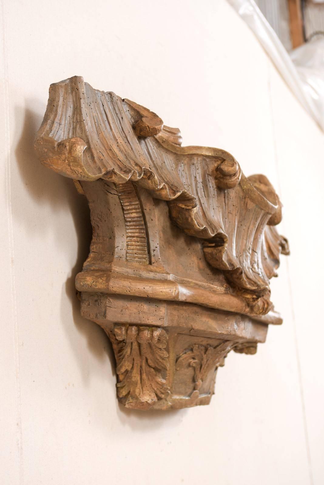 18th Century Italian Carved Wood Wall Plaque Fragment 3