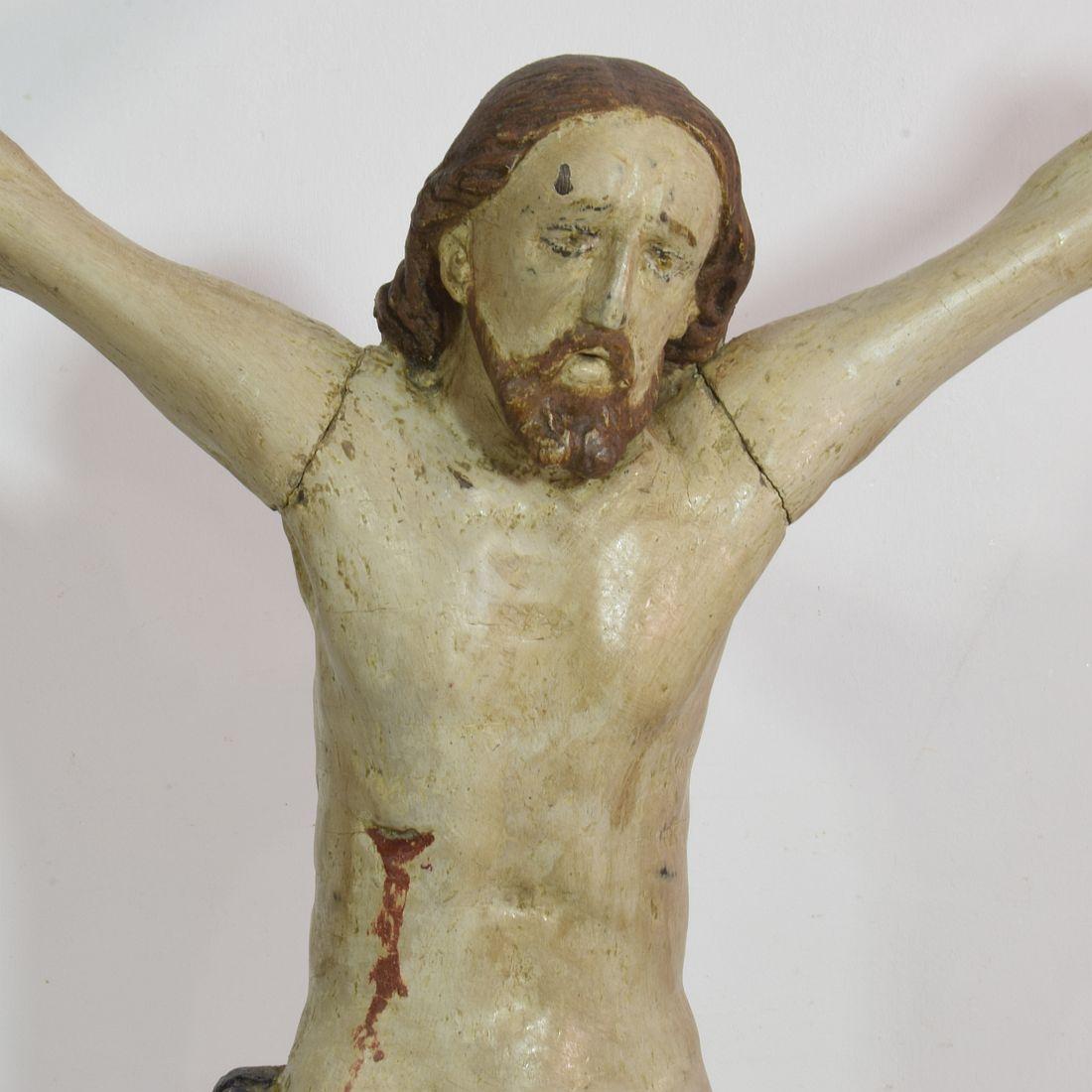 18. Jahrhundert, Italienischer geschnitzter Holz-Christus im Angebot 4