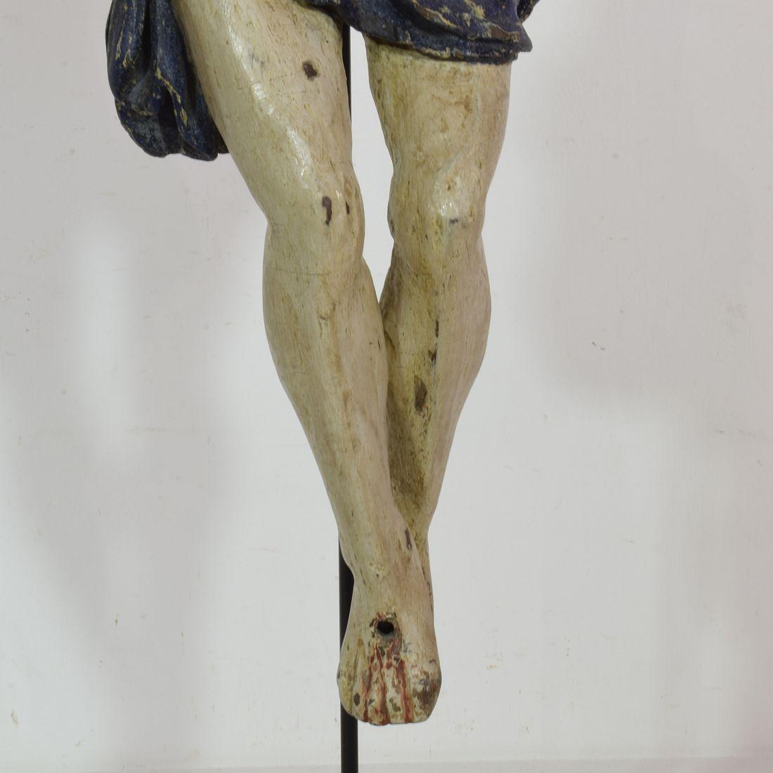 18th Century, Italian Carved Wooden Christ For Sale 6