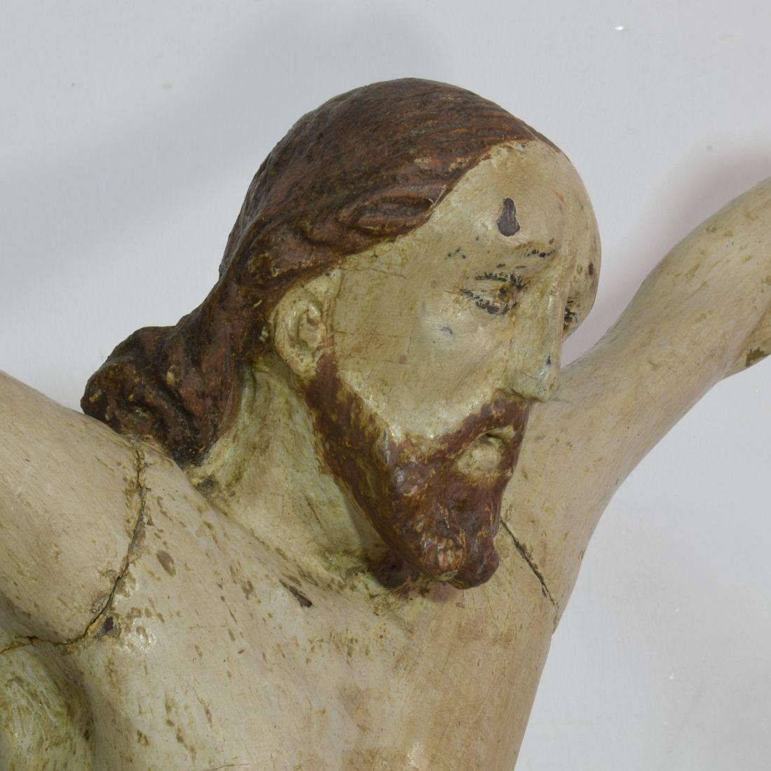 18. Jahrhundert, Italienischer geschnitzter Holz-Christus im Angebot 11