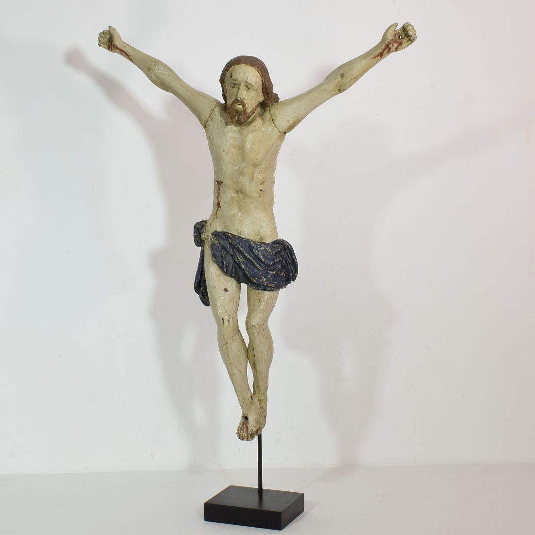 Baroque 18th Century, Italian Carved Wooden Christ For Sale