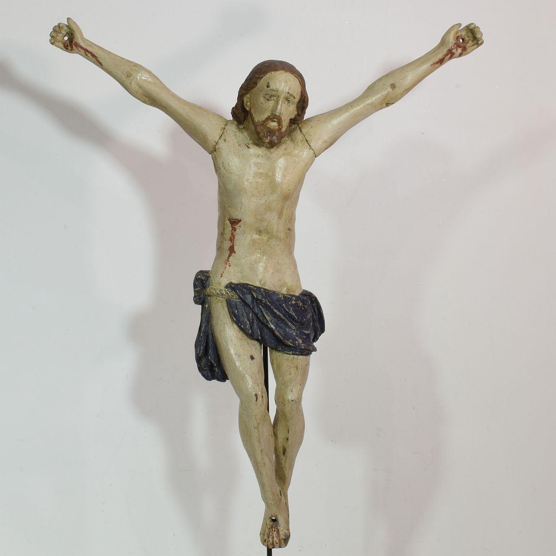 Hand-Carved 18th Century, Italian Carved Wooden Christ For Sale