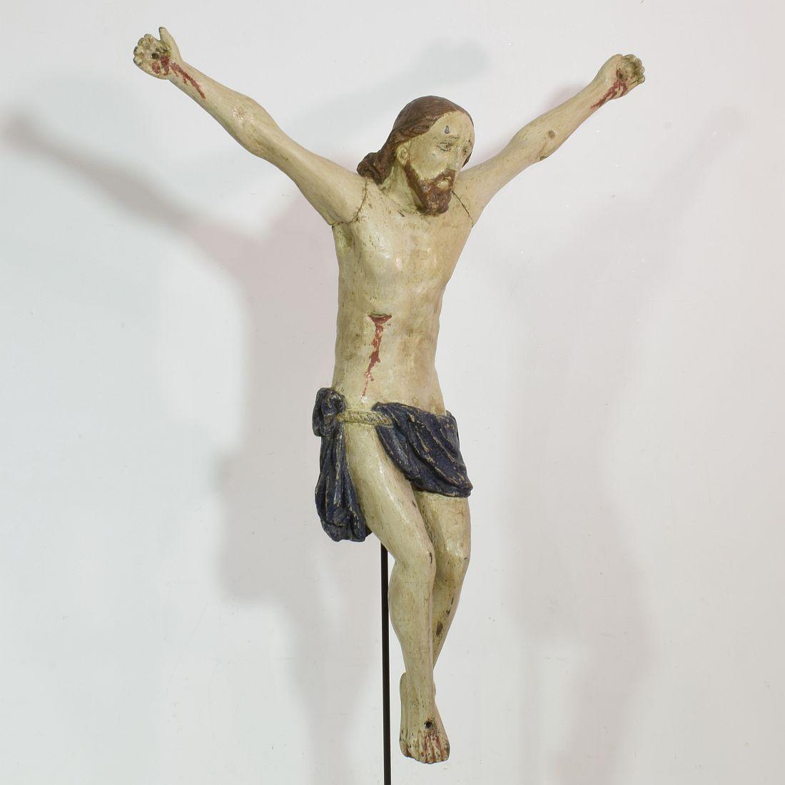 18th Century and Earlier 18th Century, Italian Carved Wooden Christ For Sale