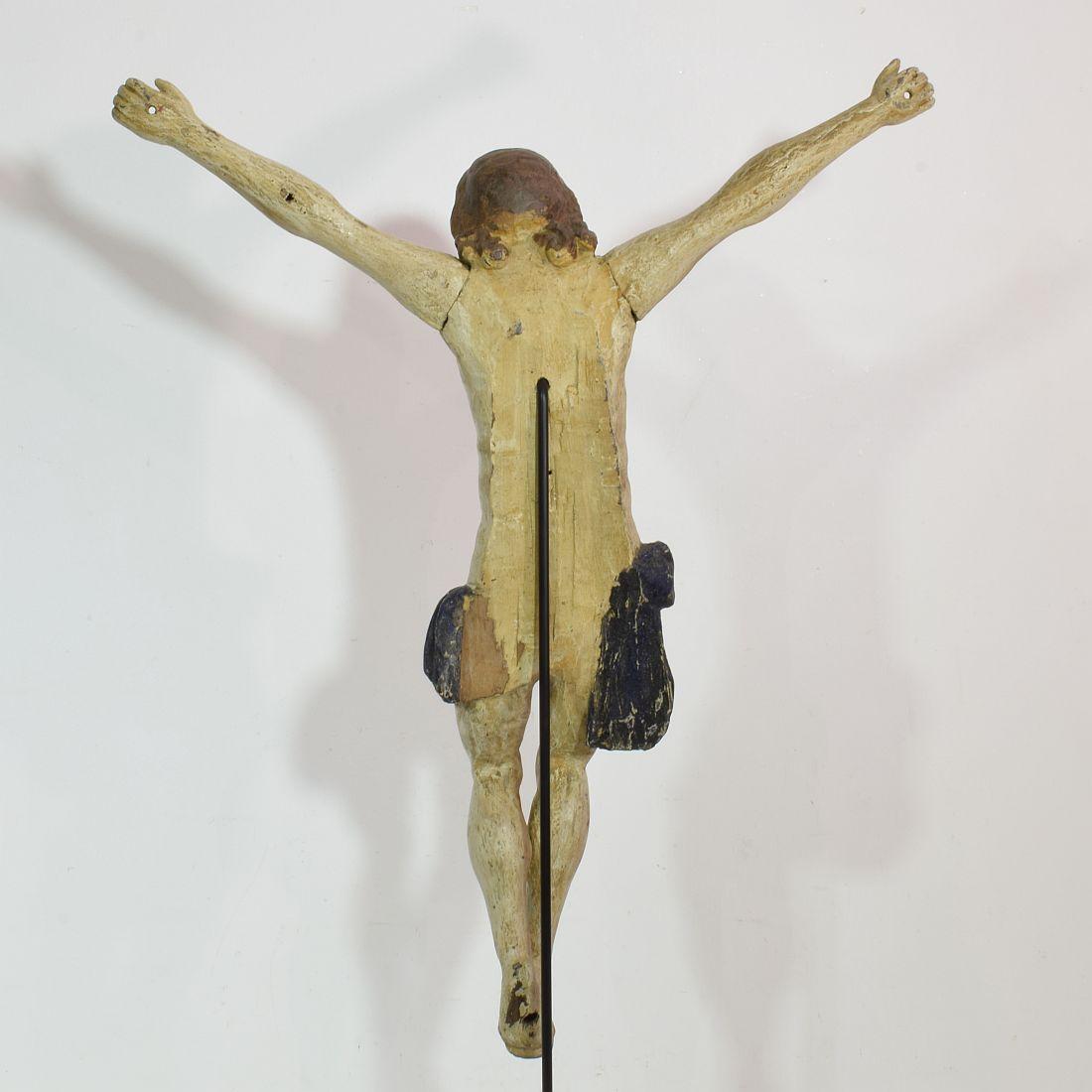 18. Jahrhundert, Italienischer geschnitzter Holz-Christus im Angebot 2