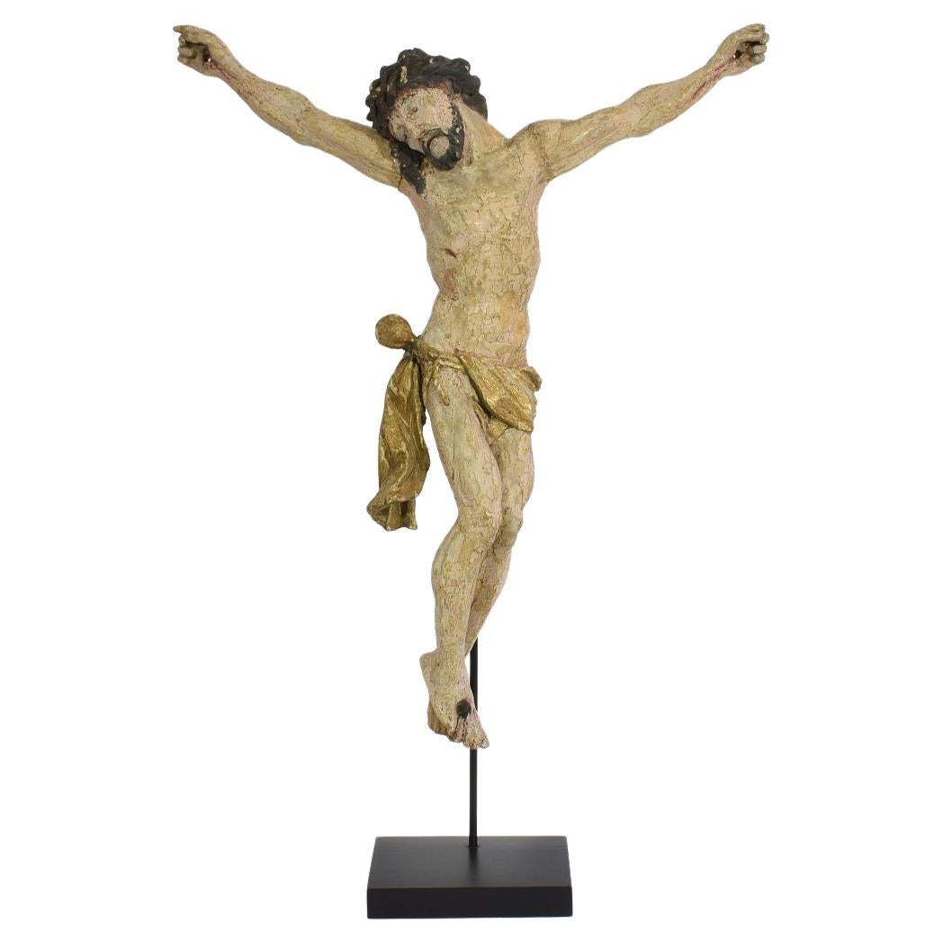 19th Century Italian Sculpture Jesus Christ on the Cross in Plaster at