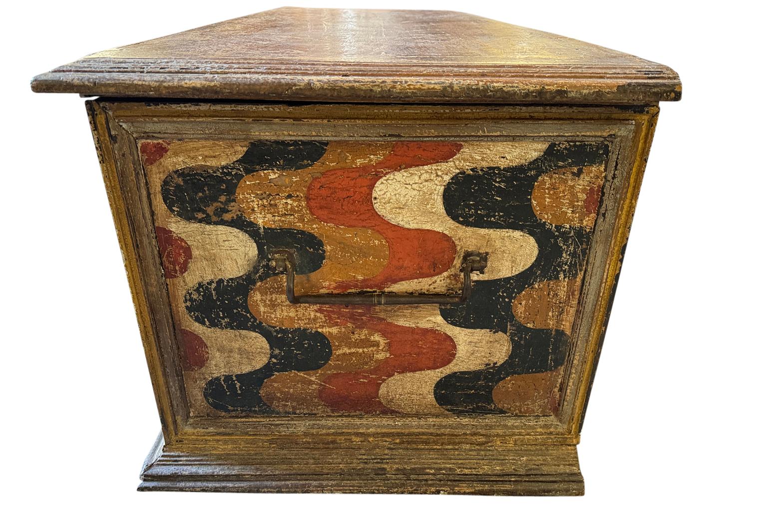 Wood 18th Century Italian Cassapanca For Sale