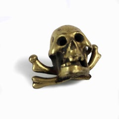 18th Century Italian Cast Gilt Bronze Skull