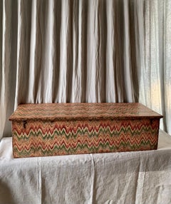 18th Century Italian Wooden Chest With Painted Decoration