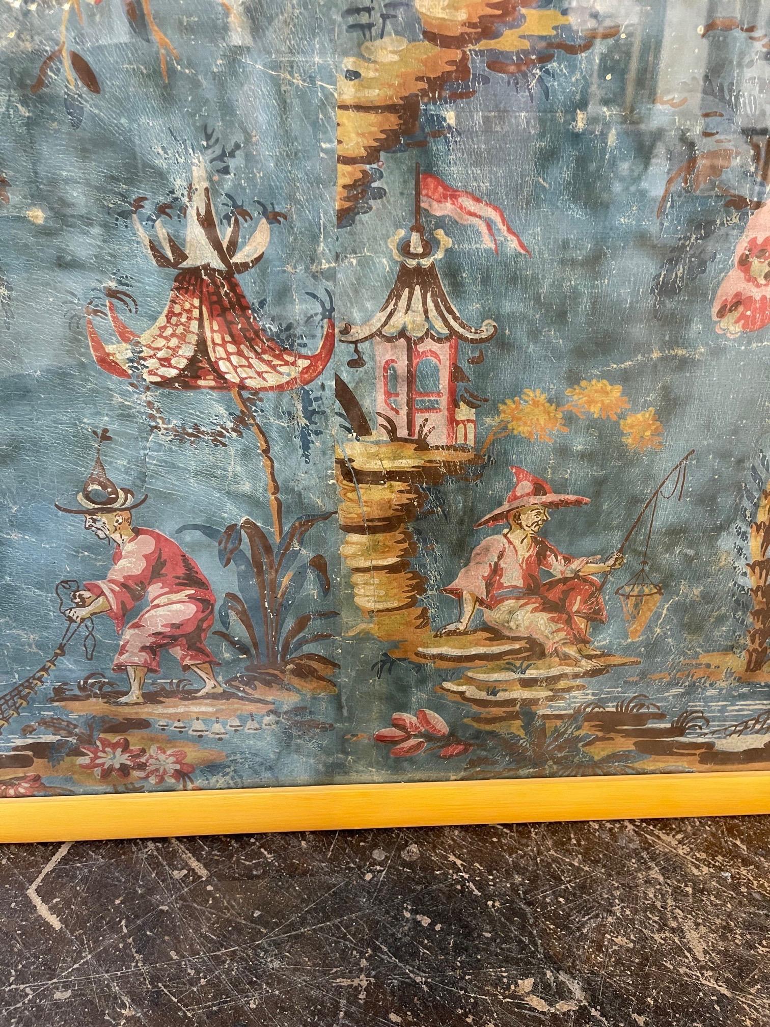 Hand-Painted 18th Century Italian Chinoiserie Scene Painted Panel For Sale