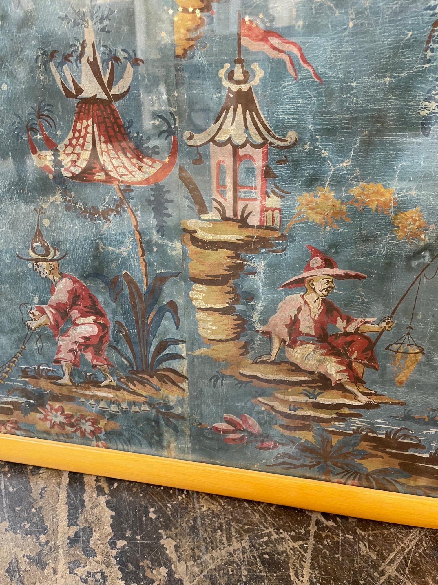 18th Century Italian Chinoiserie Scene Painted Panel In Good Condition For Sale In Dallas, TX