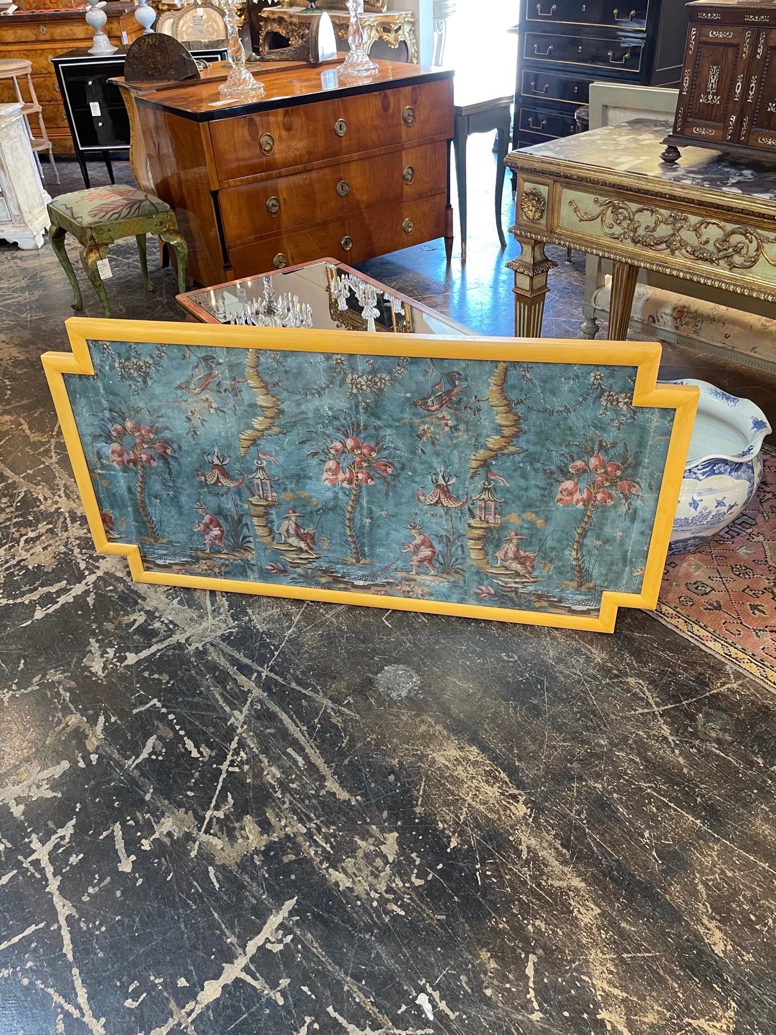 Wood 18th Century Italian Chinoiserie Scene Painted Panel For Sale