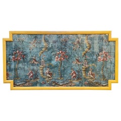 Panel Pintado con Escena de Chinoiserie Italiana del Siglo XVIII