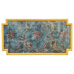 Antique 18th Century Italian Chinoiserie Scene Painted Panel