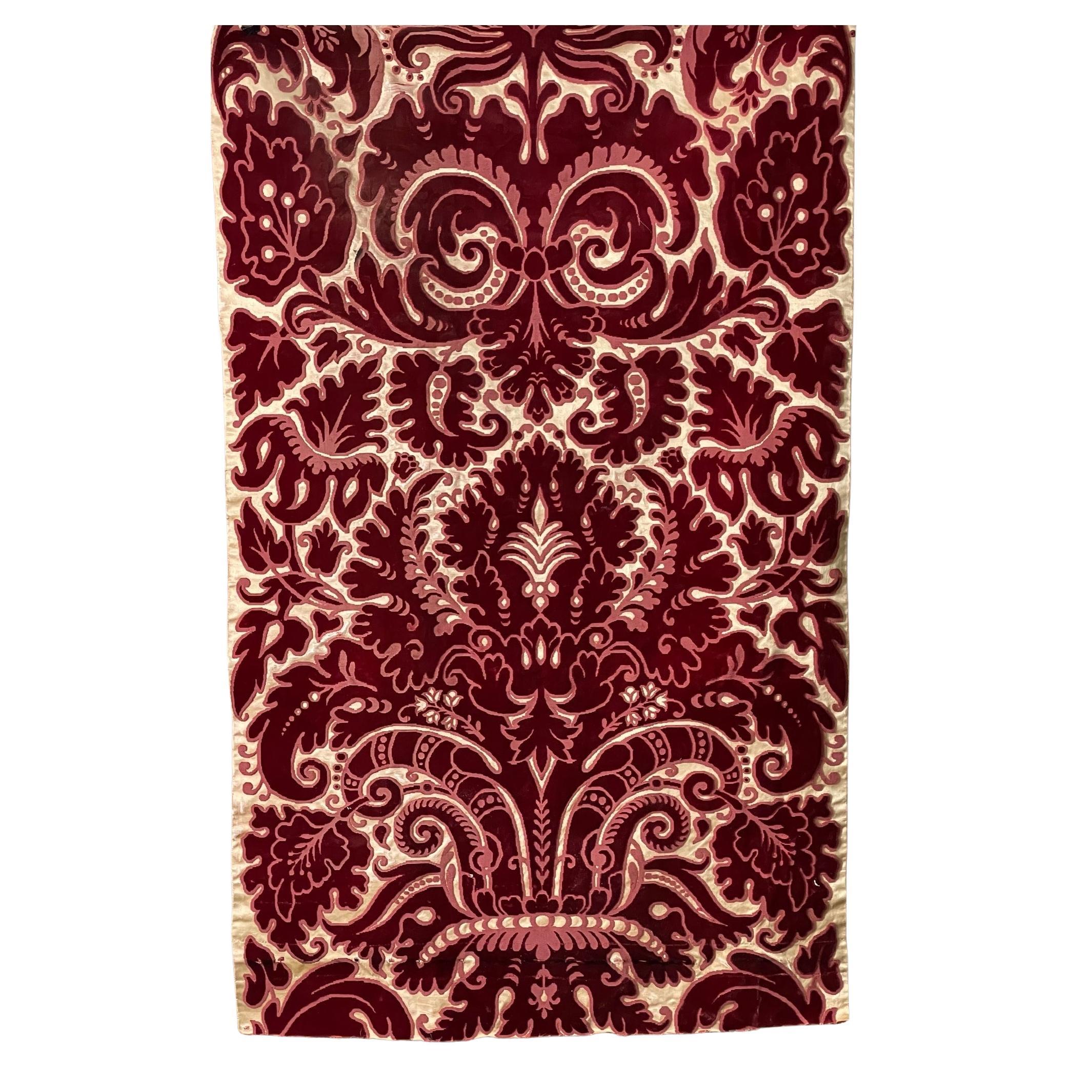 18th Century Italian Cisele Velvet Panel
