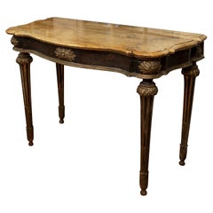 18th Century Italian Console Table, Ebonized and Parcel Gilt