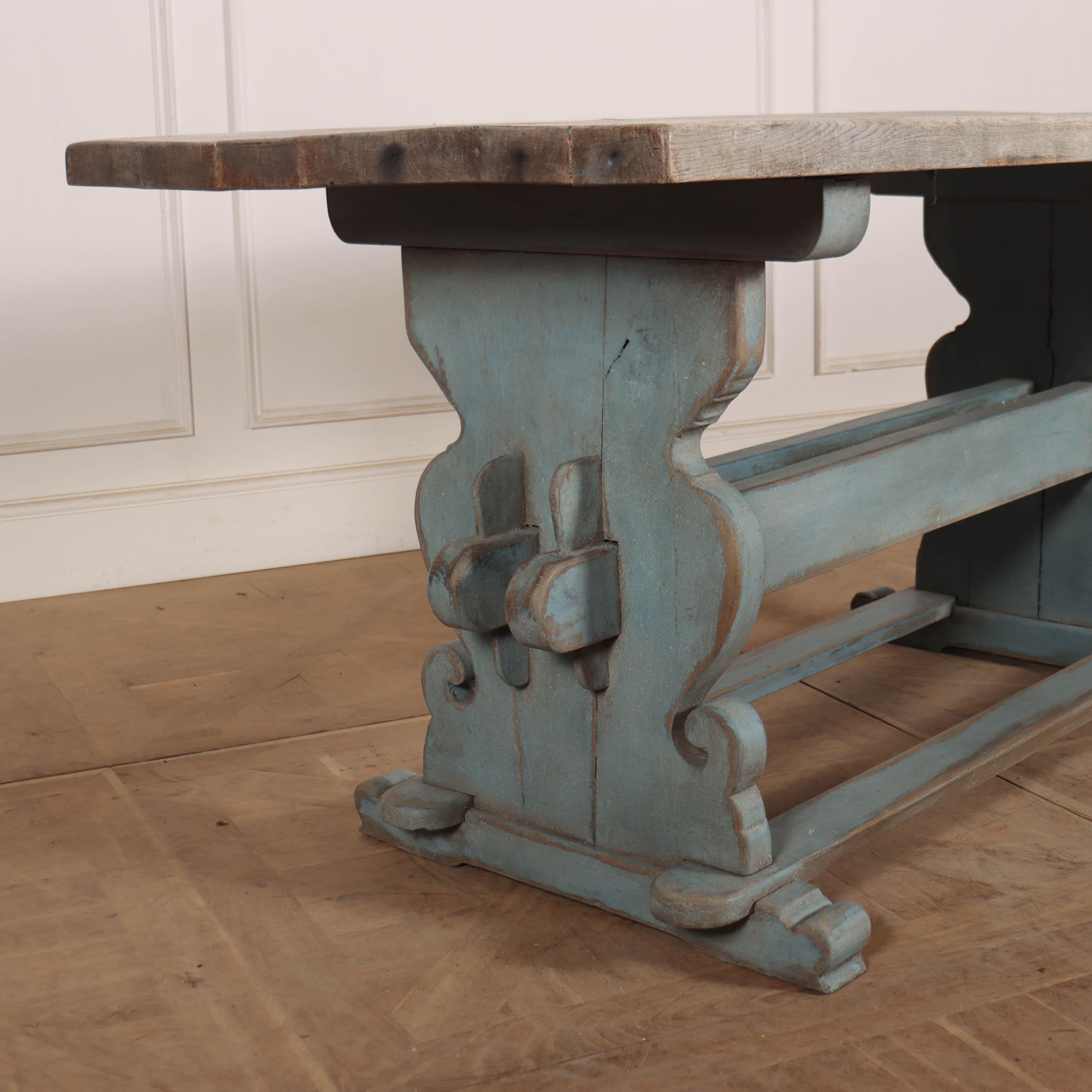 18th C scrubbed, painted and bleached oak Italian console table. 1760.

Reference: 7838

Dimensions
61.5 inches (156 cms) Wide
29 inches (74 cms) Deep
30 inches (76 cms) High.