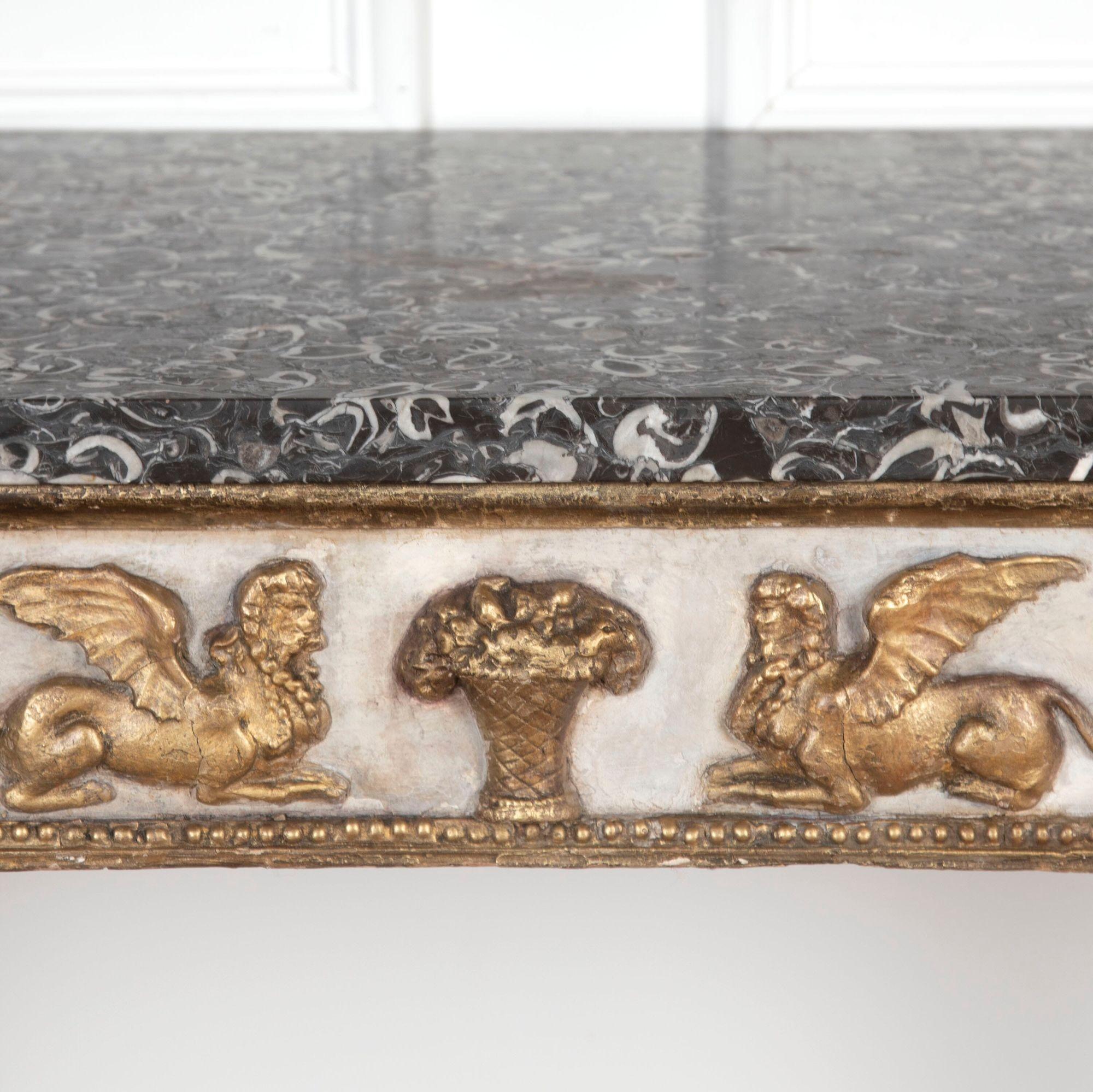Neoclassical 18th Century Italian Console Table For Sale