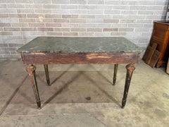 18th Century Italian Console Table with Gold Leaf & Faux Marble Top
